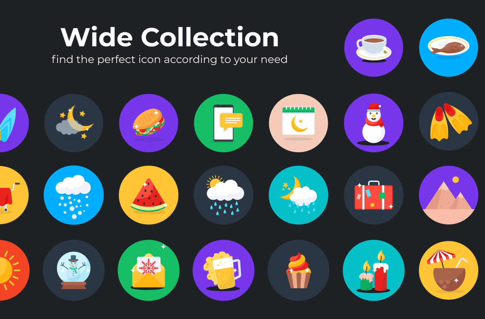 1400+ Flat Circular Icons Set 1400+ Flat Circular Icons Set