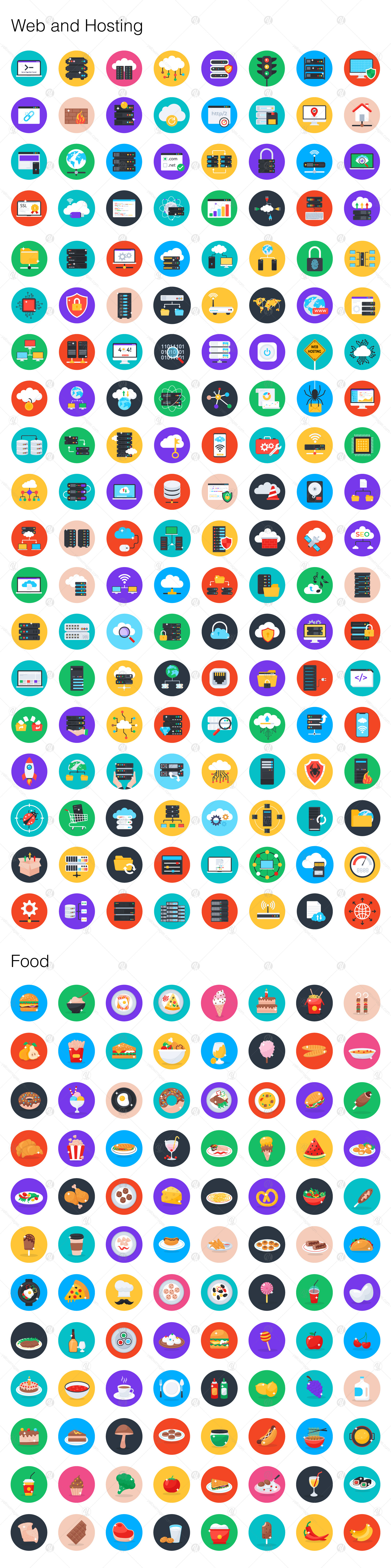 1400+ Flat Circular Icons Set 1400+ Flat Circular Icons Set