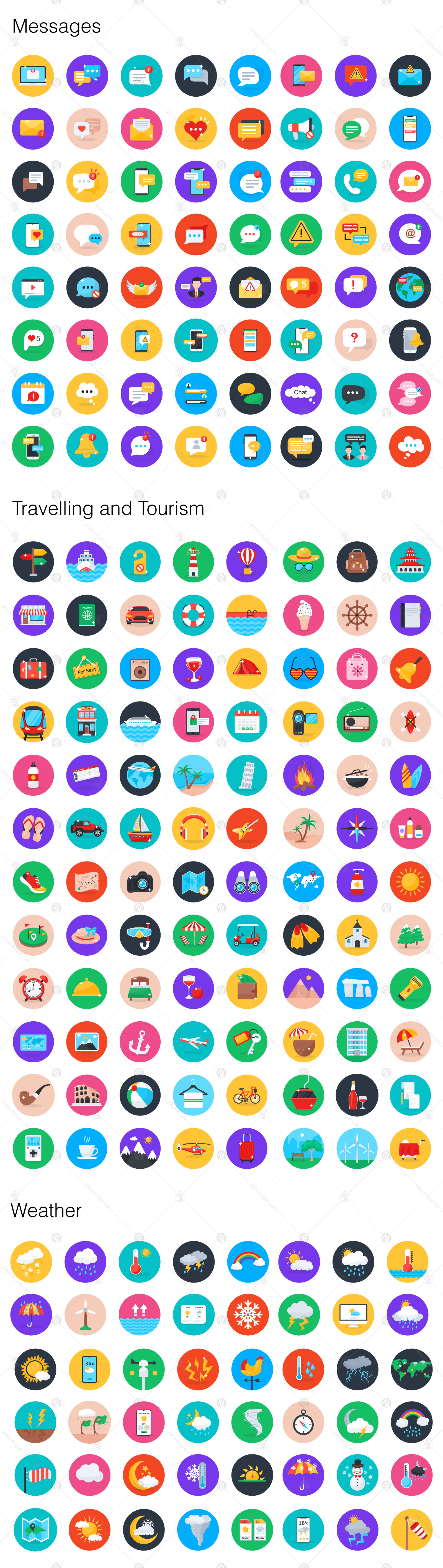 1400+ Flat Circular Icons Set 1400+ Flat Circular Icons Set
