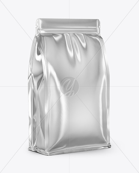 Metallic Food Bag Mockup - Half Side View