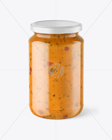 Clear Glass Jar with Chipotle Sauce Mockup - Free Download Images High