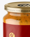 Clear Glass Jar with Chipotle Sauce Mockup