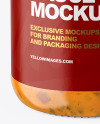 Clear Glass Jar with Chipotle Sauce Mockup