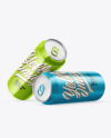 Two Metallic Drink Cans Mockup