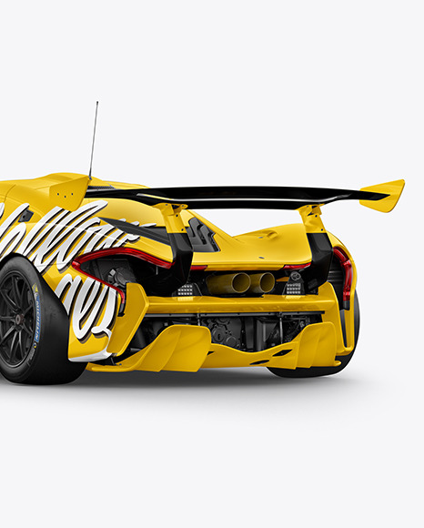 Sport Car Mockup - Back Half Side View