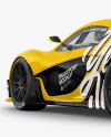 Sport Car Mockup - Back Half Side View