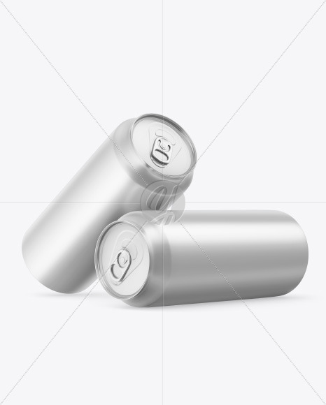 Two Matte Metallic Drink Cans Mockup