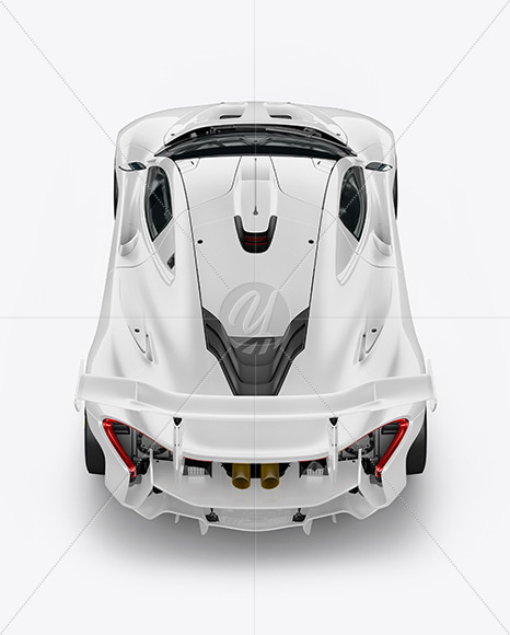 Sport Car Mockup - Back View (High Angle Shot)