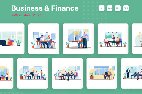 M169_ Business Finance Illustrations - Progress charts