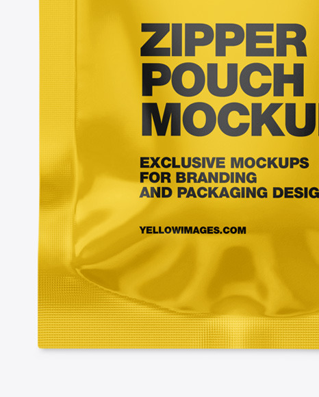 Glossy Pouch W/ Zipper Mockup