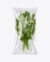 Plastic Bag With Fresh Parsley Mockup