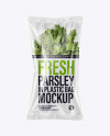 Plastic Bag With Fresh Parsley Mockup