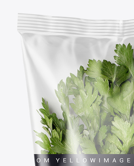 Plastic Bag With Fresh Parsley Mockup