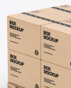 Pallet W/ 8 Kraft Boxes Mockup