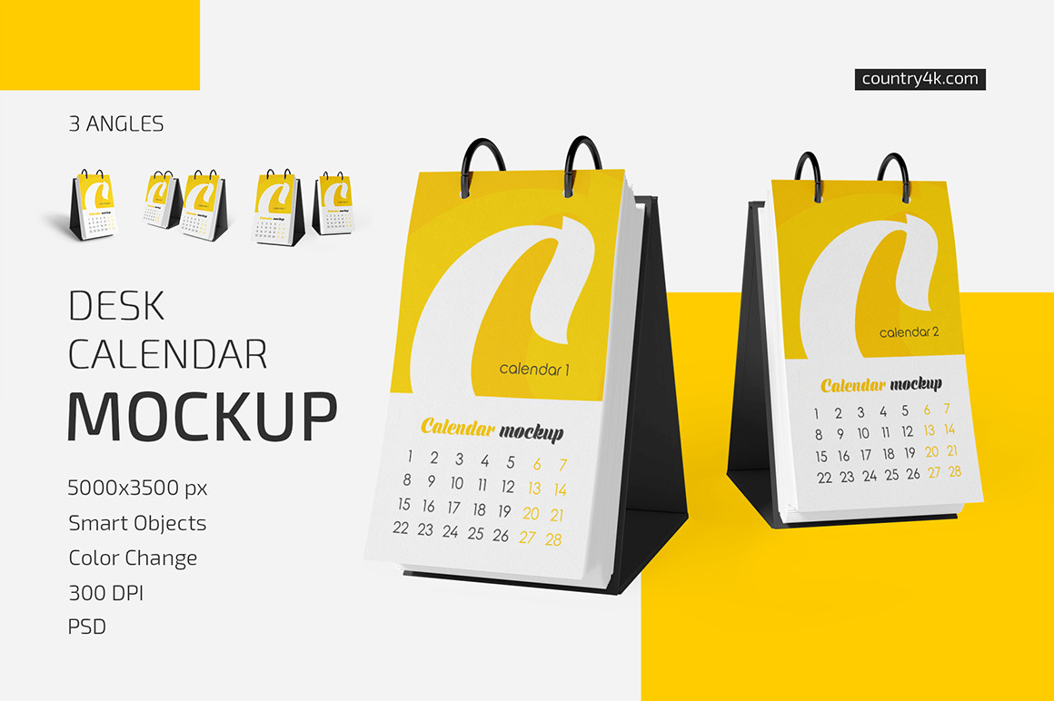 Desk Calendar v06 Mockup Set