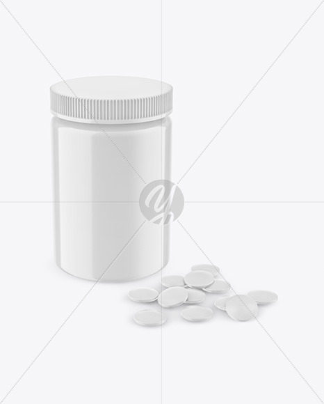 Glossy Pills Bottle Mockup