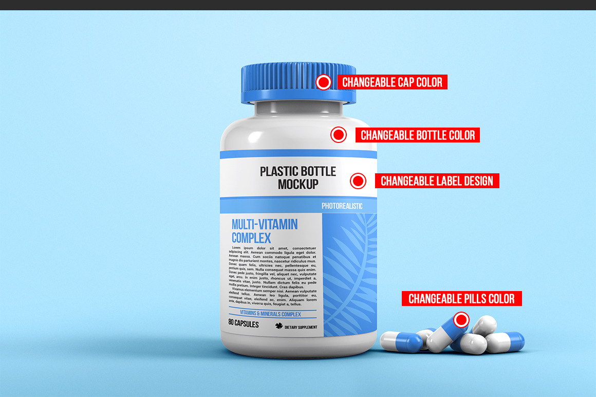 Plastic Pill Bottle Mockup