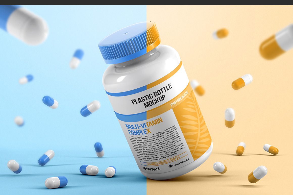 Plastic Pill Bottle Mockup