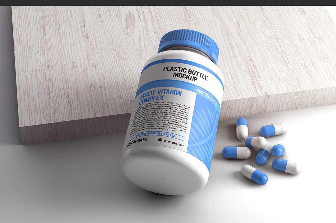 Plastic Pill Bottle Mockup