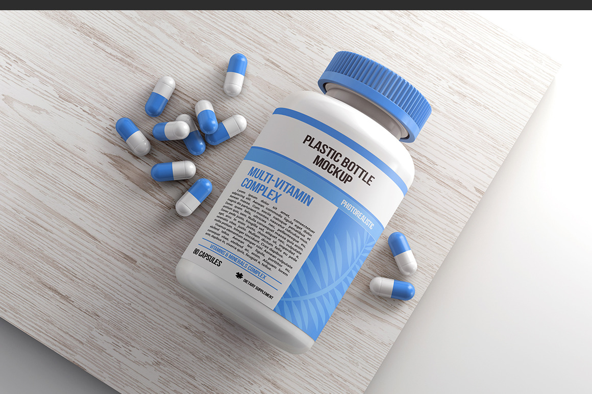 Plastic Pill Bottle Mockup