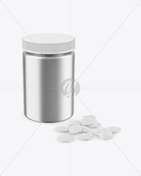 Metallic Pills Bottle Mockup