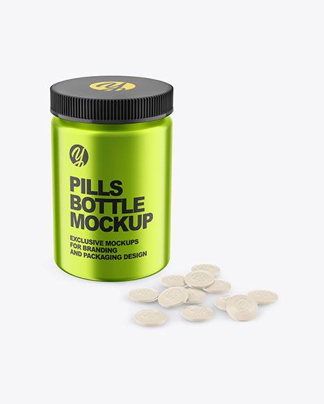 Metallic Pills Bottle Mockup - Metallic+Pills+Bottle+Mockup+Exclusive+Mockups