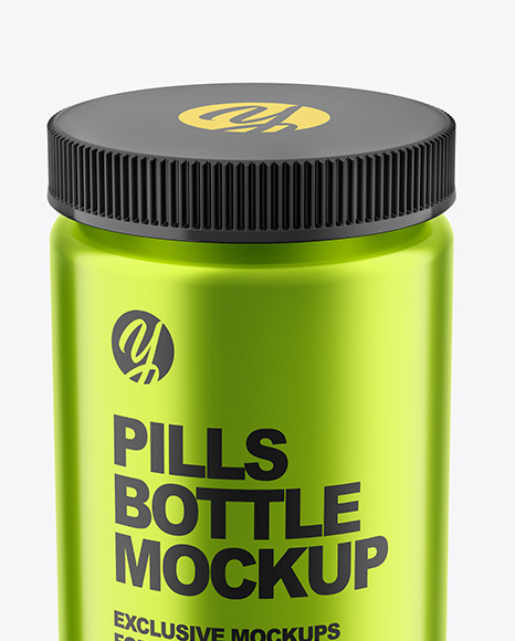 Metallic Pills Bottle Mockup