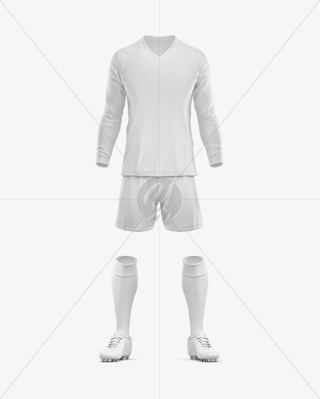 Football Kit Long Sleeve Mockup – Front View