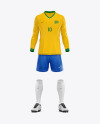 Football Kit Long Sleeve Mockup – Front View