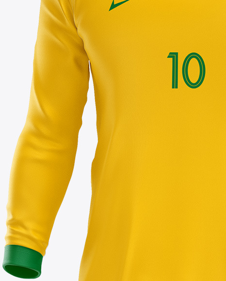 Football Kit Long Sleeve Mockup – Front View