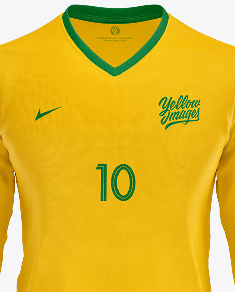 Football Kit Long Sleeve Mockup – Front View