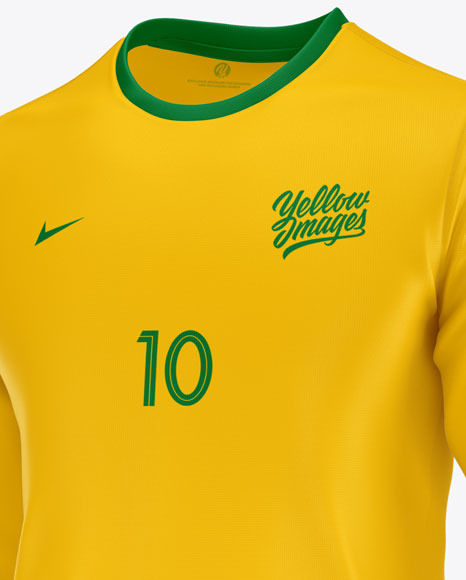 Football Kit Long Sleeve Mockup – Half Side View