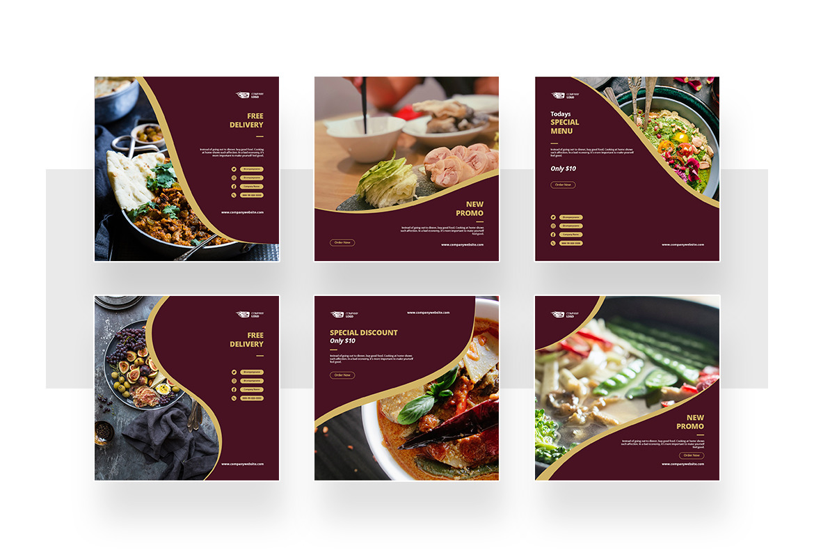 Restaurant Instagram Post and Story Template