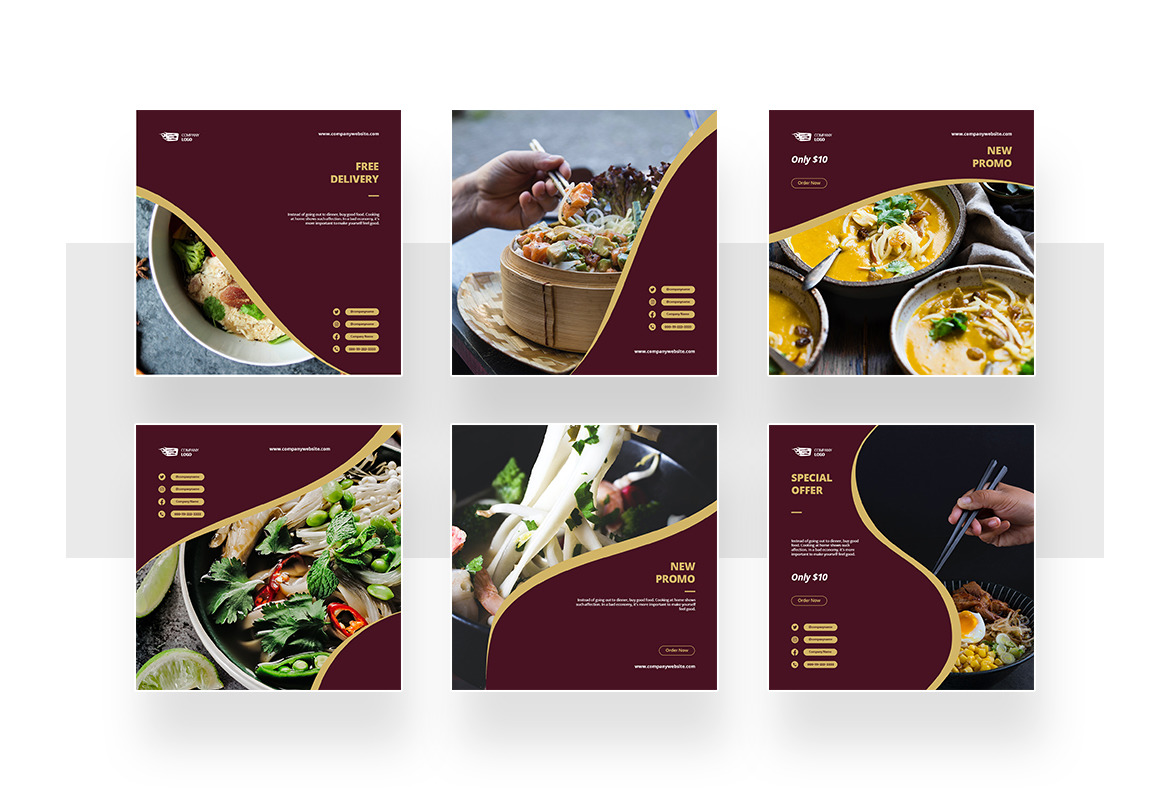 Restaurant Instagram Post and Story Template