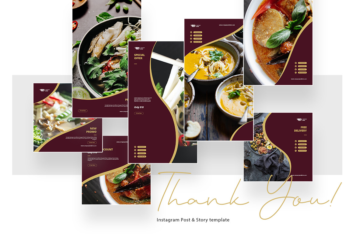 Restaurant Instagram Post and Story Template