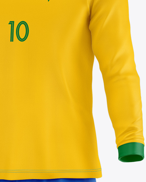 Football Kit Long Sleeve Mockup - Half Side View