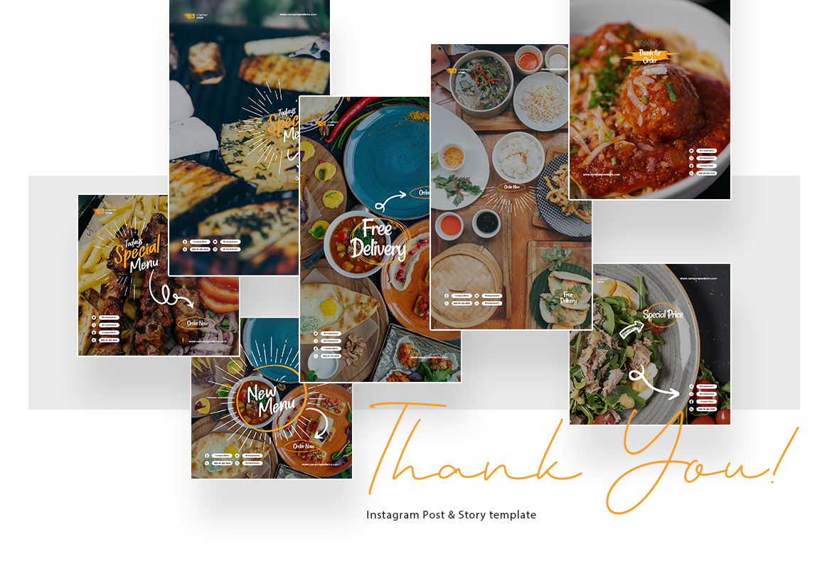 Restaurant Instagram Post and Story Template Restaurant Instagram Post and Story Template