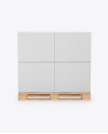 Wooden Pallet With Kraft Cardboard Boxes Mockup