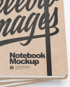 Set of Kraft Notebooks Mockup