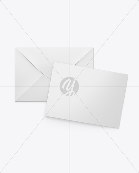 Matte Envelope w/ Postcard Mockup