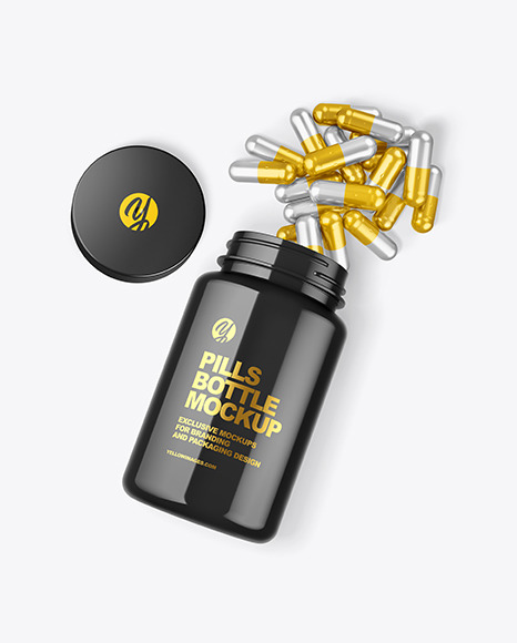 Glossy Pills Bottle Mockup