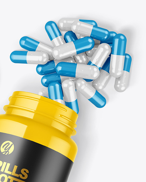 Glossy Pills Bottle Mockup