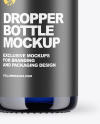 Blue Glass Dropper Bottle Mockup