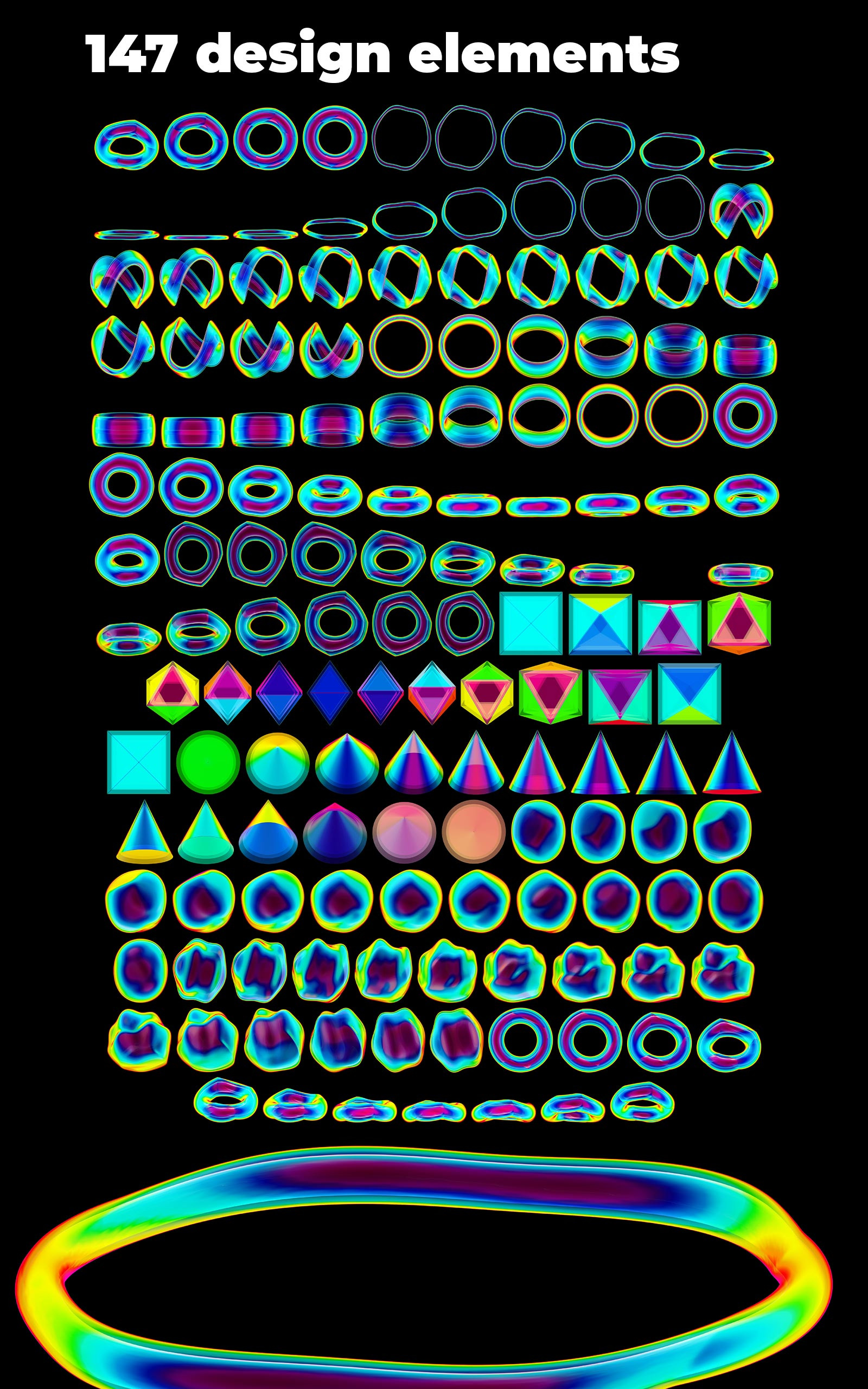 147 Objects in Rainbow Style #02 147 Objects in Rainbow Style #02