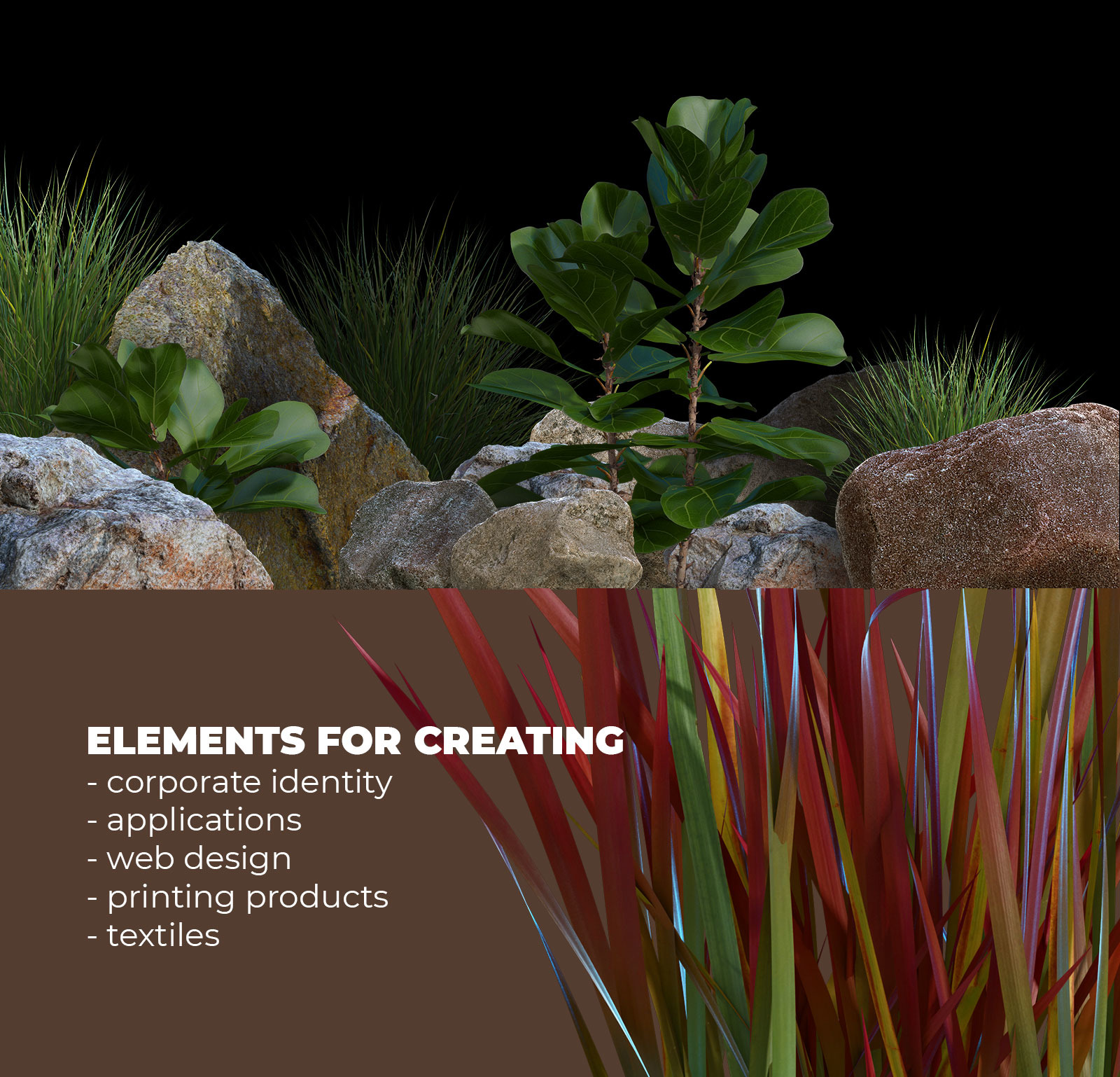 NATURAL plants & stones collection #02 NATURAL plants & stones collection #02