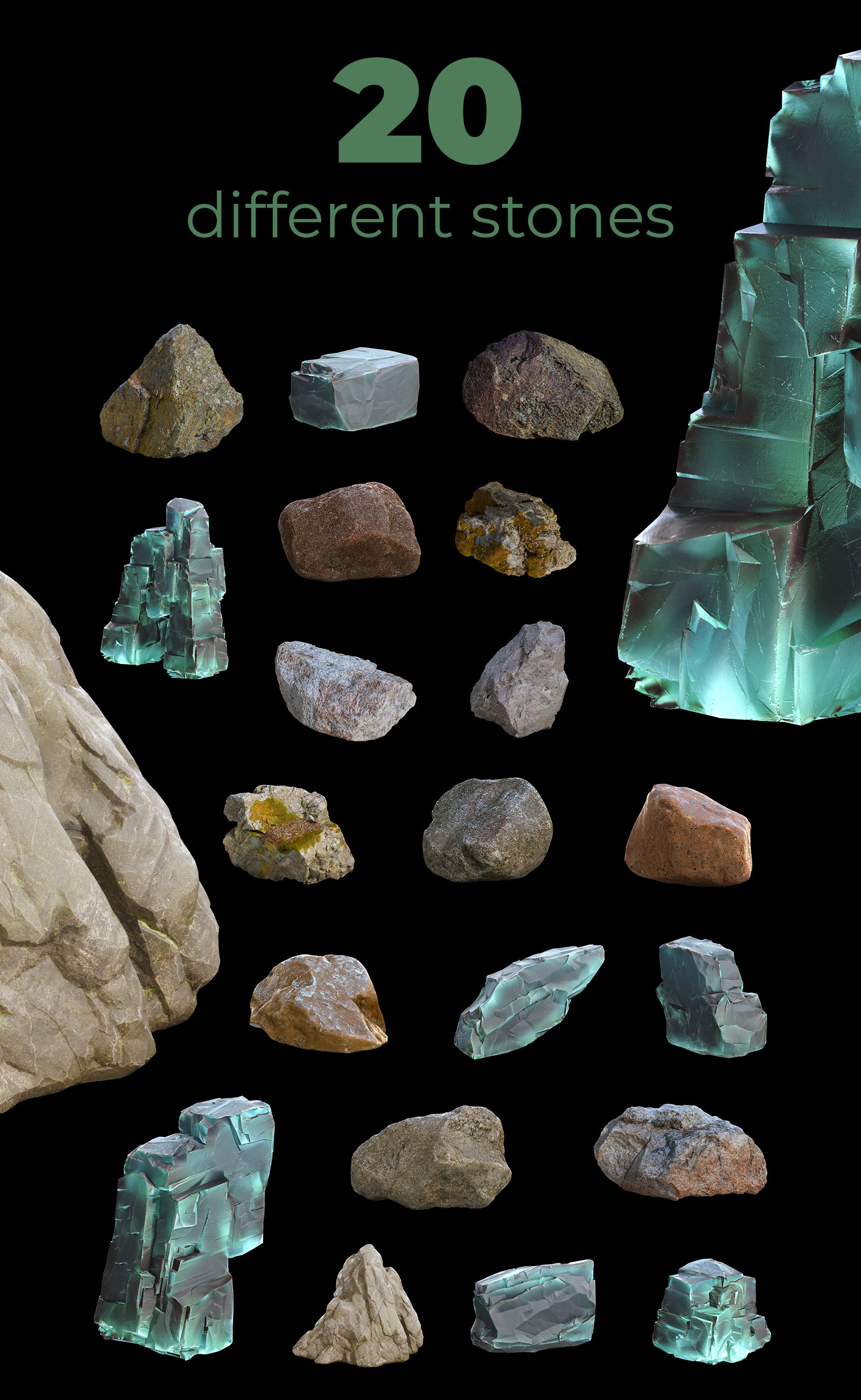 NATURAL plants & stones collection #02 NATURAL plants & stones collection #02