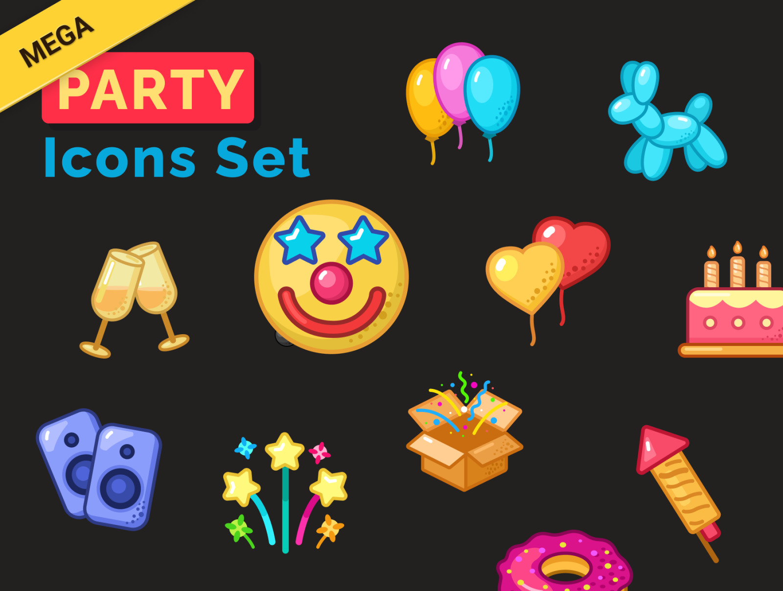 Mega Party Icons Set Mega Party Icons Set