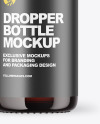 Dark Amber Glass Dropper Bottle Mockup