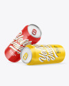 Two Glossy Drink Cans Mockup