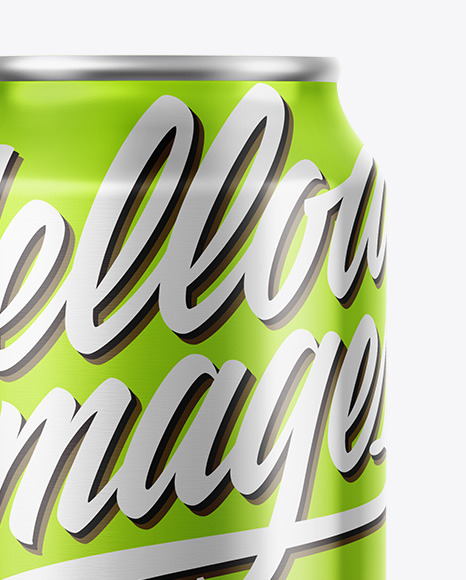 Glossy Metallic Drink Can Mockup